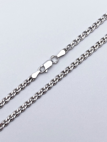 Цепь из серебра/Нонна граненая/Родий