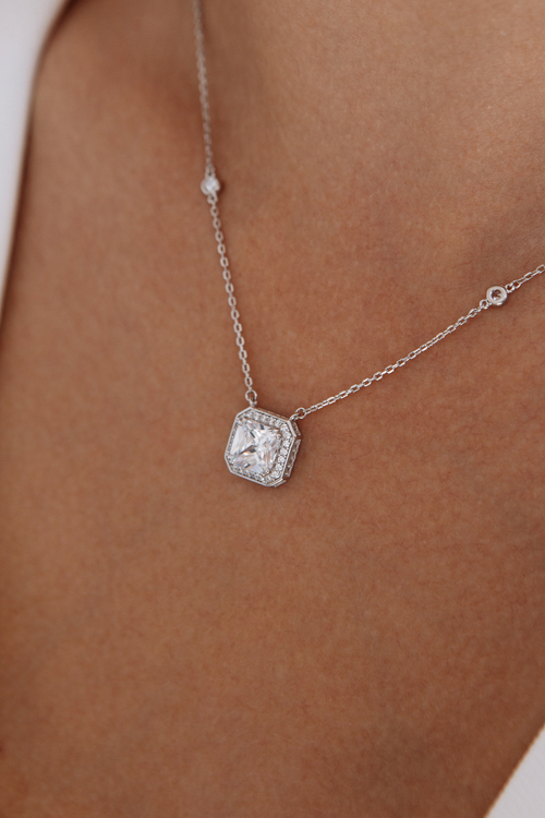 Колье "DIVA" с квадратным цирконием