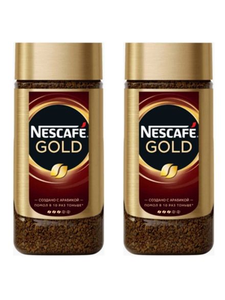 Кофе растворимый Nescafe Gold, стеклянная банка 190 г, 2 шт