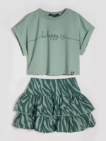 Летний костюм для девочки, юбка и футболка