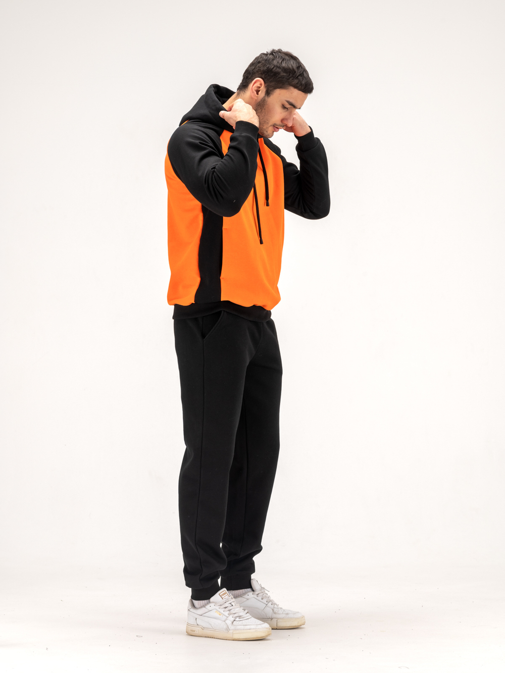 Костюм мужской спортивный теплый. Оранжевый/черный