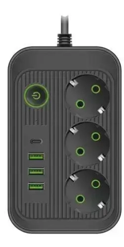 Сетевой фильтр/Удлинитель 3 метра/Черный