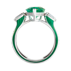 Кольцо с Изумрудом и Бриллиантами, R0020-20/1