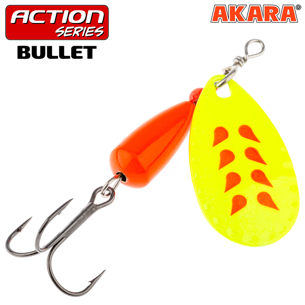 Блесна вращающаяся Akara Action Series Bullet 3 8 гр. 2/7 oz. A35