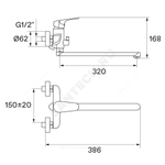 Смеситель для ванны с душем одноручный Форт Santek WH5A12004C001