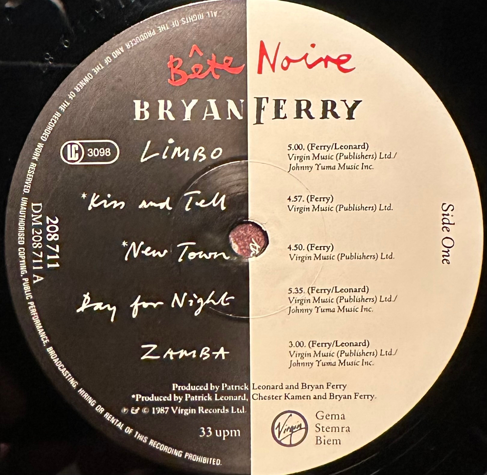 Bryan Ferry - Bete Noire (Германия 1987г.)