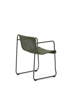 Стул Maurina из зеленой оцинкованной стали и зеленой веревки