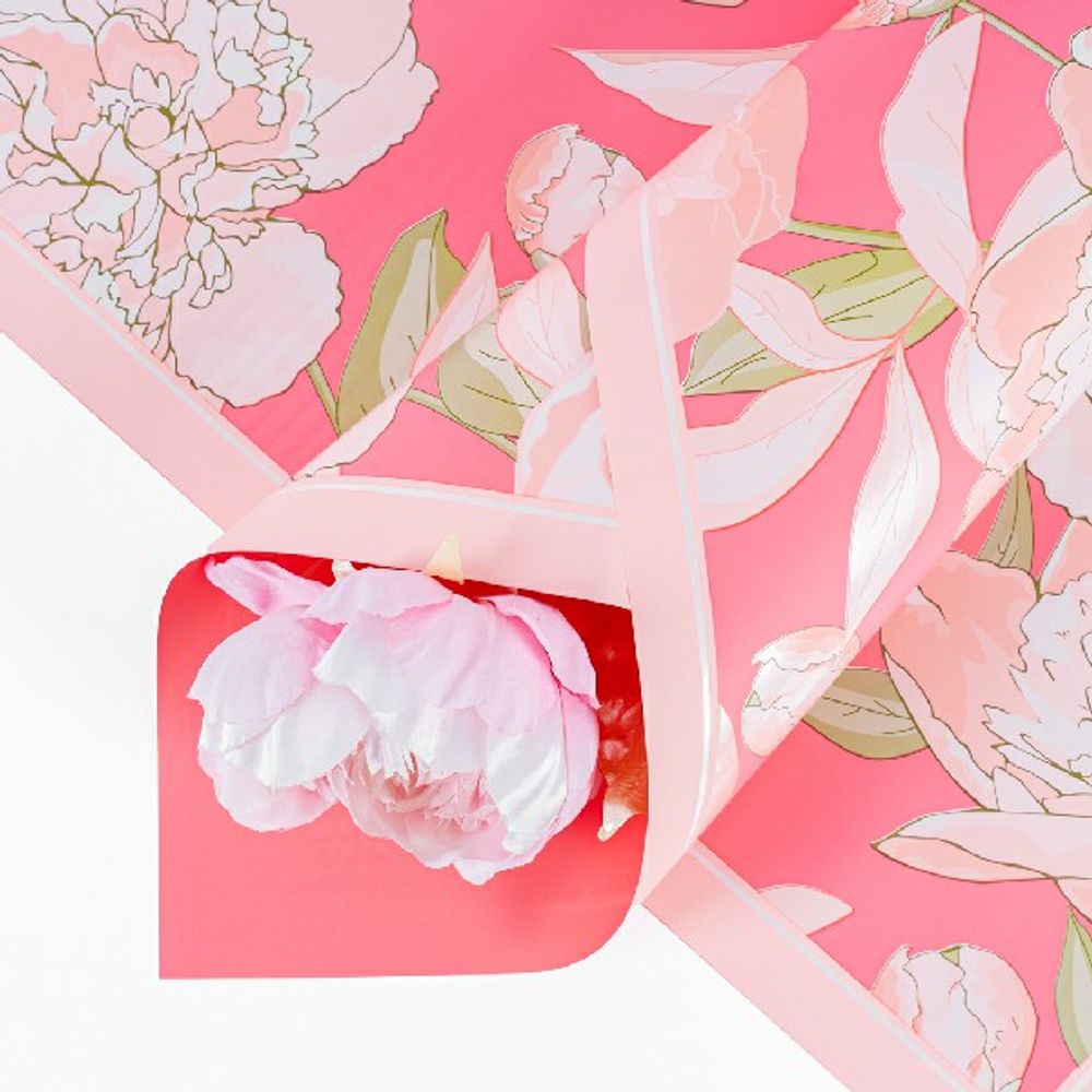 ЛИСТ "Пионы" 57*57см Ярко-розовая/20шт