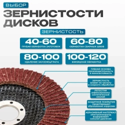 Круг лепестковый торцевой 125 x 5 x 22; P100