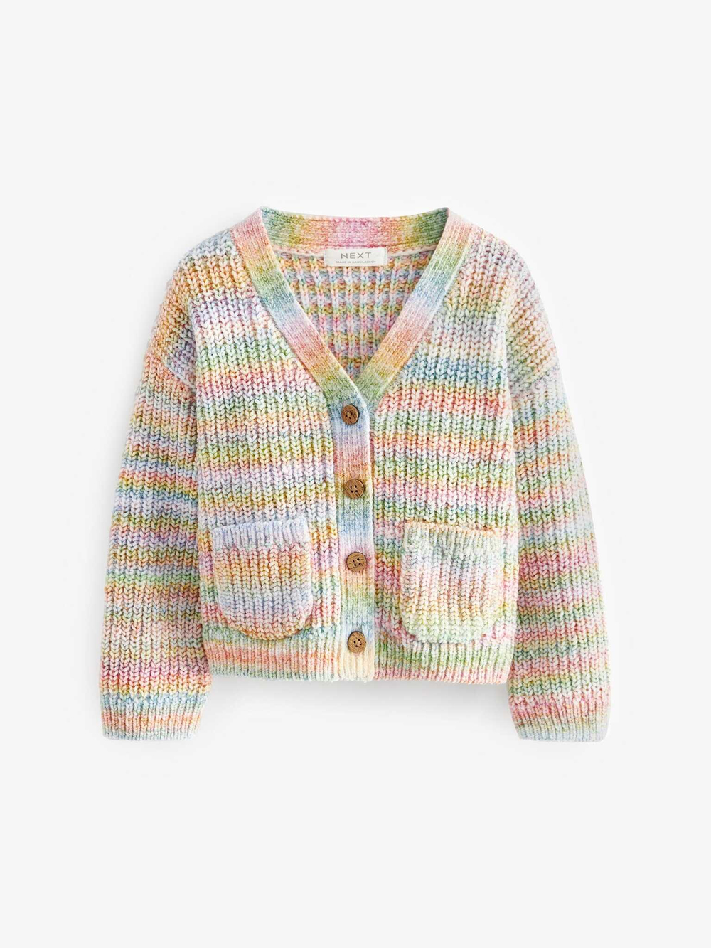 Кардиган вязаный для девочки Next Q87-903, Кремовый, Розовый, Сиреневый