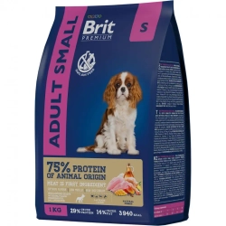 Brit premium dog adult small сухой корм для взрослых собак мелких пород с курицей - 1 кг