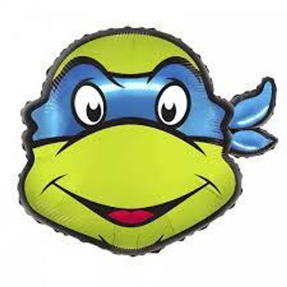 К Шар (22"/55см) Фигура, Черепашки ниндзя голова Синий, без уп