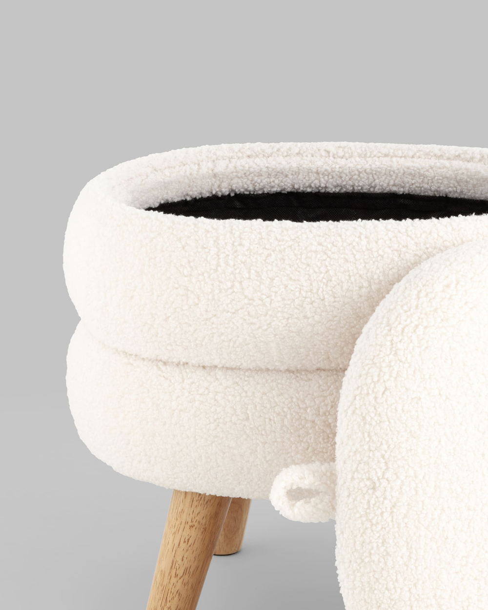 Пуф с ящиком Винни M тедди белый