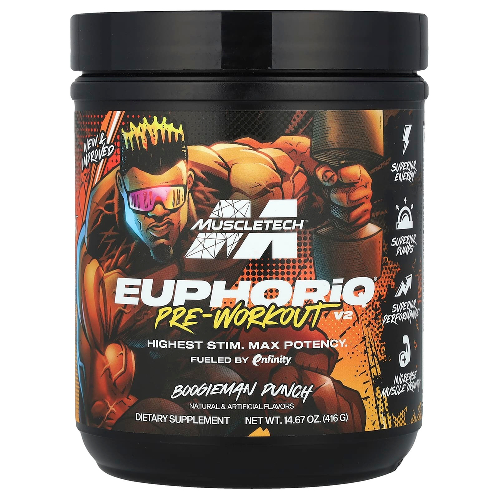 MuscleTech, EuphoriQ® Pre-Workout V2, Boogieman Punch, 416 г (14,67 унции)