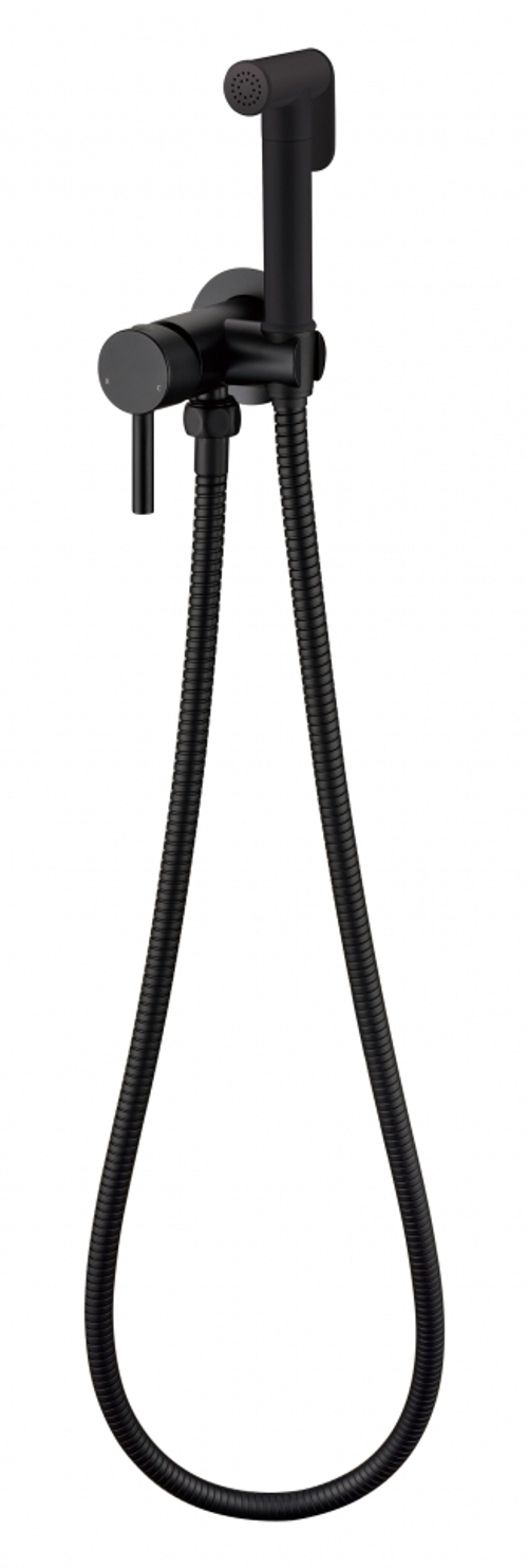 Смеситель встраиваемый с гигиеническим душем Grocenberg GB001 Черный матовый