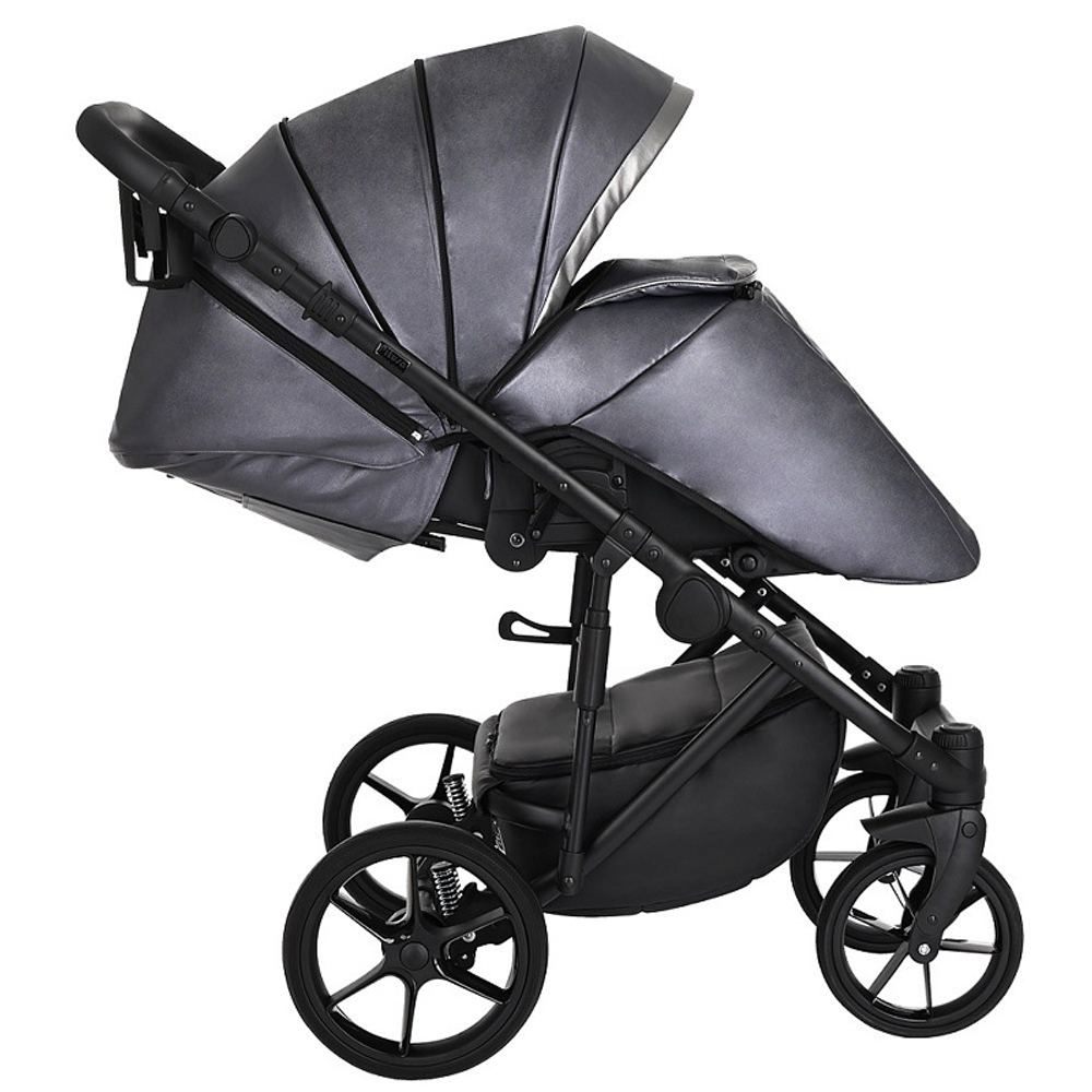 Детская коляска Pituso Luna 2 в 1 Кожа 10210 Кожа/Silver Dark Grey