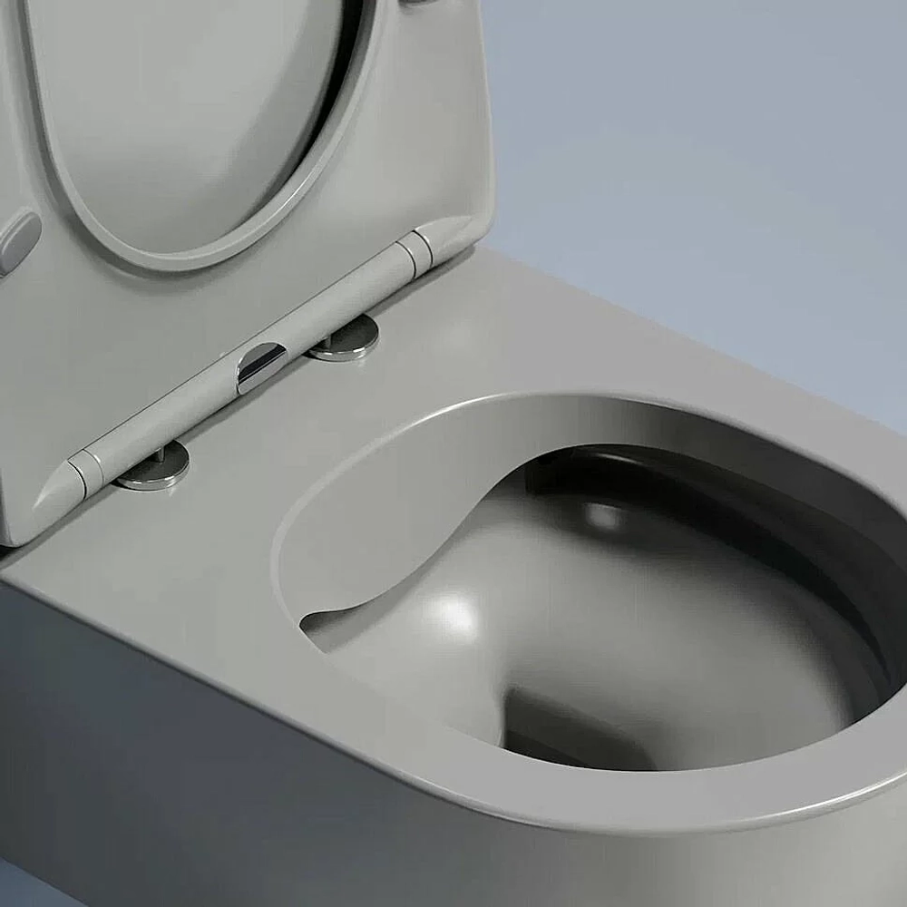 Унитаз подвесной Ceramica Nova Modena CN6063MH безободковый, с крышкой микролифт, антрацит матовый