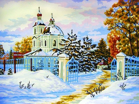 "Первый снег"-10434 канва с рисунком