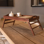 Столик для завтрака в постель, 52х31х24, Lazy Sunday, для ноутбука, поднос, деревянный, для кухни, браун / бейц, Dipriz