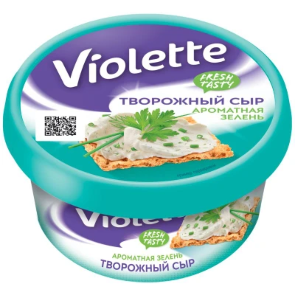 Cыр творожный Violette с зеленью 140 гр