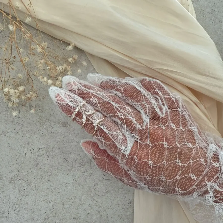 Перчатки короткие, Белый