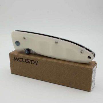 Складной нож Mcusta Damascus Classic Wave MC-0015D c клинком из стали VG-10 San Mai (Laminated Stainlesss Damascus) рукоять Corian