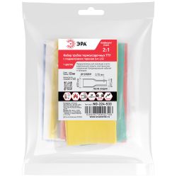 Набор термоусадочных трубок ЭРА NO-224-533 ТТУ нг-LS 30/15 7 цветов по 3 шт L=100 мм | Термоусадочная трубка (ТУТ)