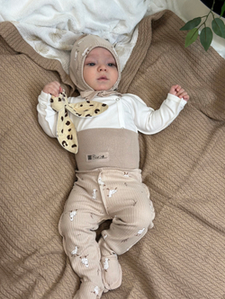 Ползунки швы наружу Утята РУБЧИК Светлый кофе RinaAmari