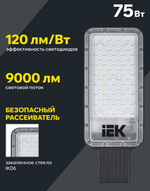 Светильник светодиодный консольный IEK LT-DKU1-1011-075-50-K03