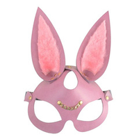 Розовая кожаная маска с длинными ушками Зайка Sitabella BDSM Accessories 3186-4