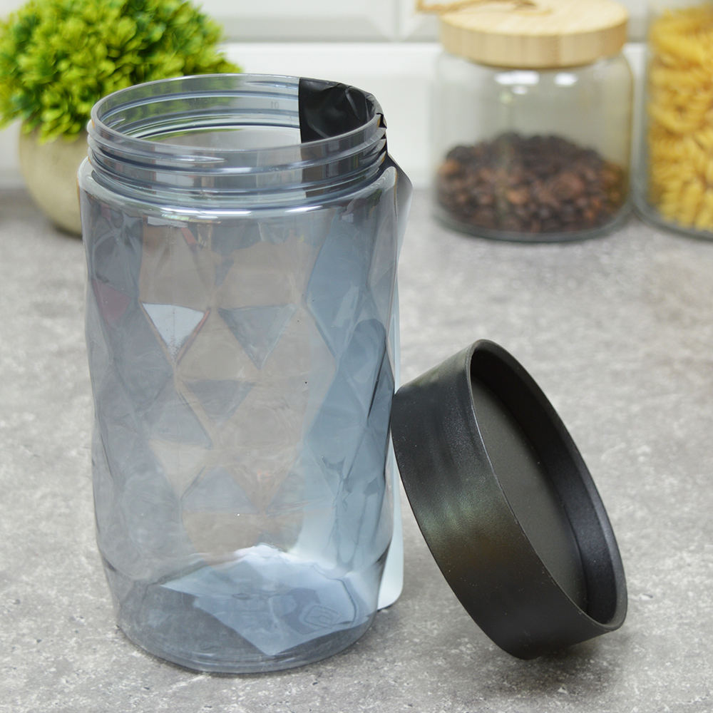 Банка для сыпучих продуктов 1л круглая "Black"