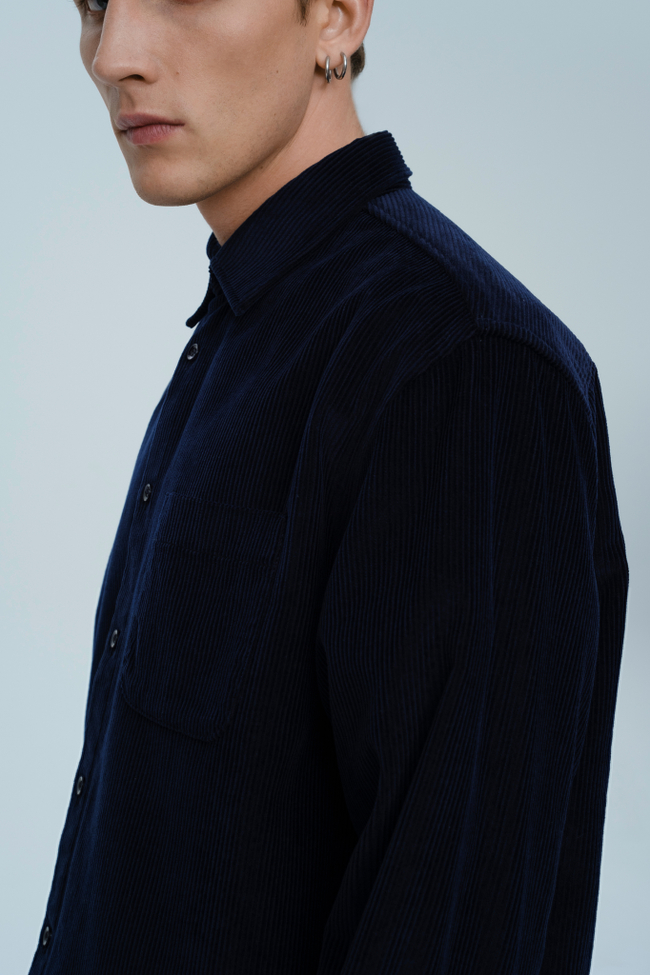 Рубашка из вельвета | dark blue