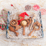 Большой подарочный набор деревянных погремушек и грызунков Новогодний Леснушки