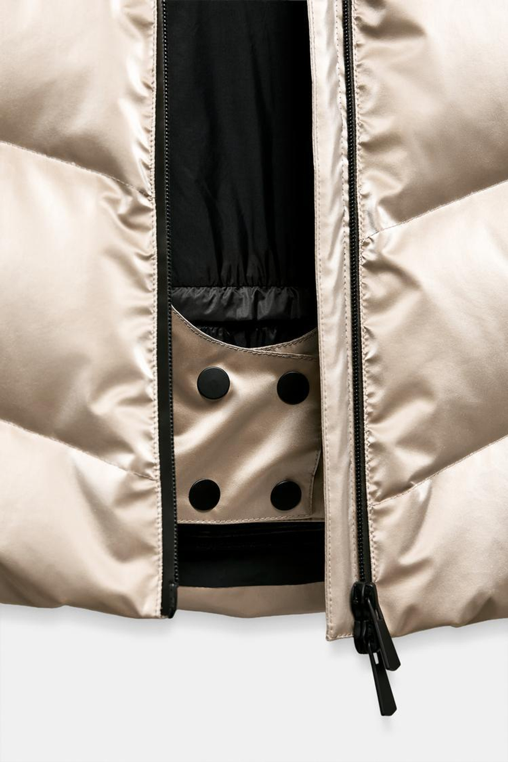 ZARA ВОДОНЕПРОНИЦАЕМАЯ, ВЕТРОЗАЩИТНАЯ КУРТКА С КАПЮШОНОМ, ЗОЛОТОЙ