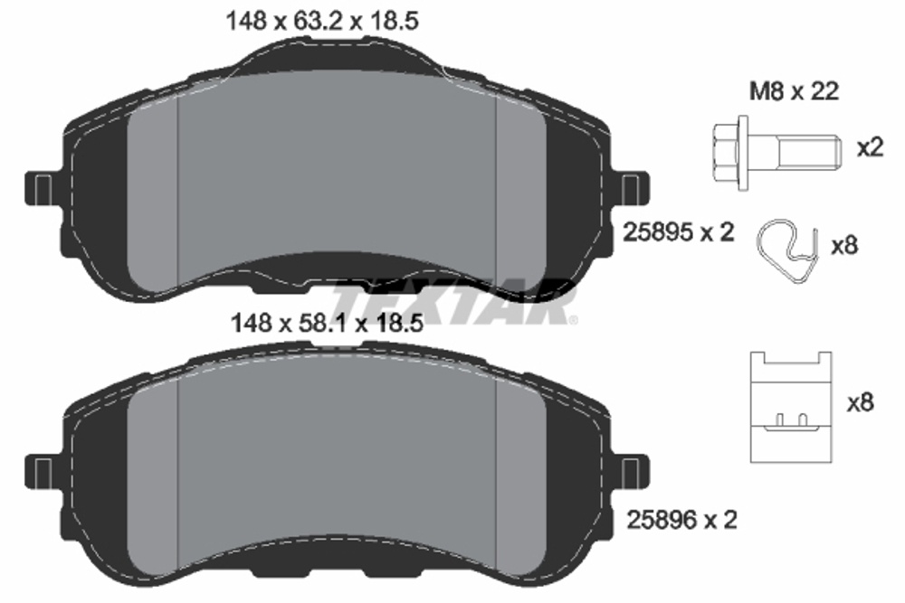 TEXTAR - 2589501-TET - Brake Pad Set, disc brake