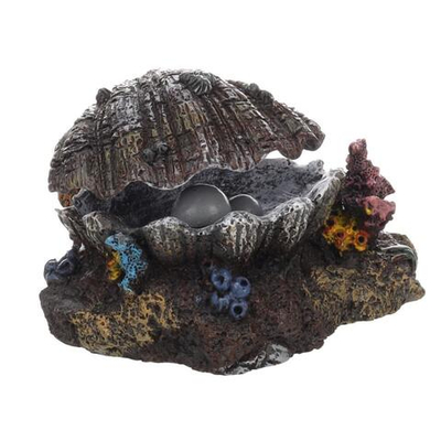 Грот Flamingo "Ракушка с жемчугом", для аквариума, 13.5 x 8 x 11.5 см