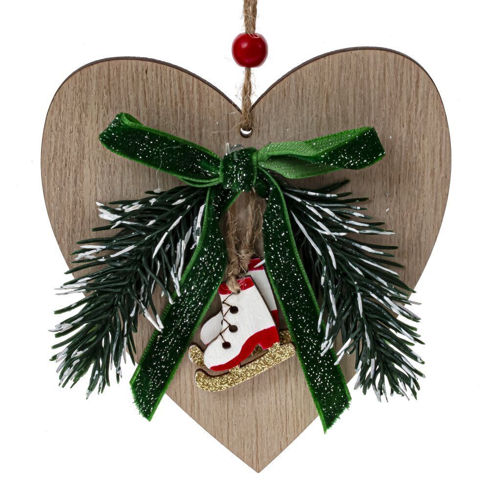 GAEM Изделие декоративное подвесное "Ёлка/Сердце", L12 W2,5 H12 см, 2в.