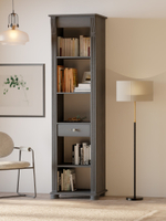 Шкаф витрина, 54х42х195, Susanna, сервант для посуды, стеллаж для книг, деревянная, серый, MAKOSA