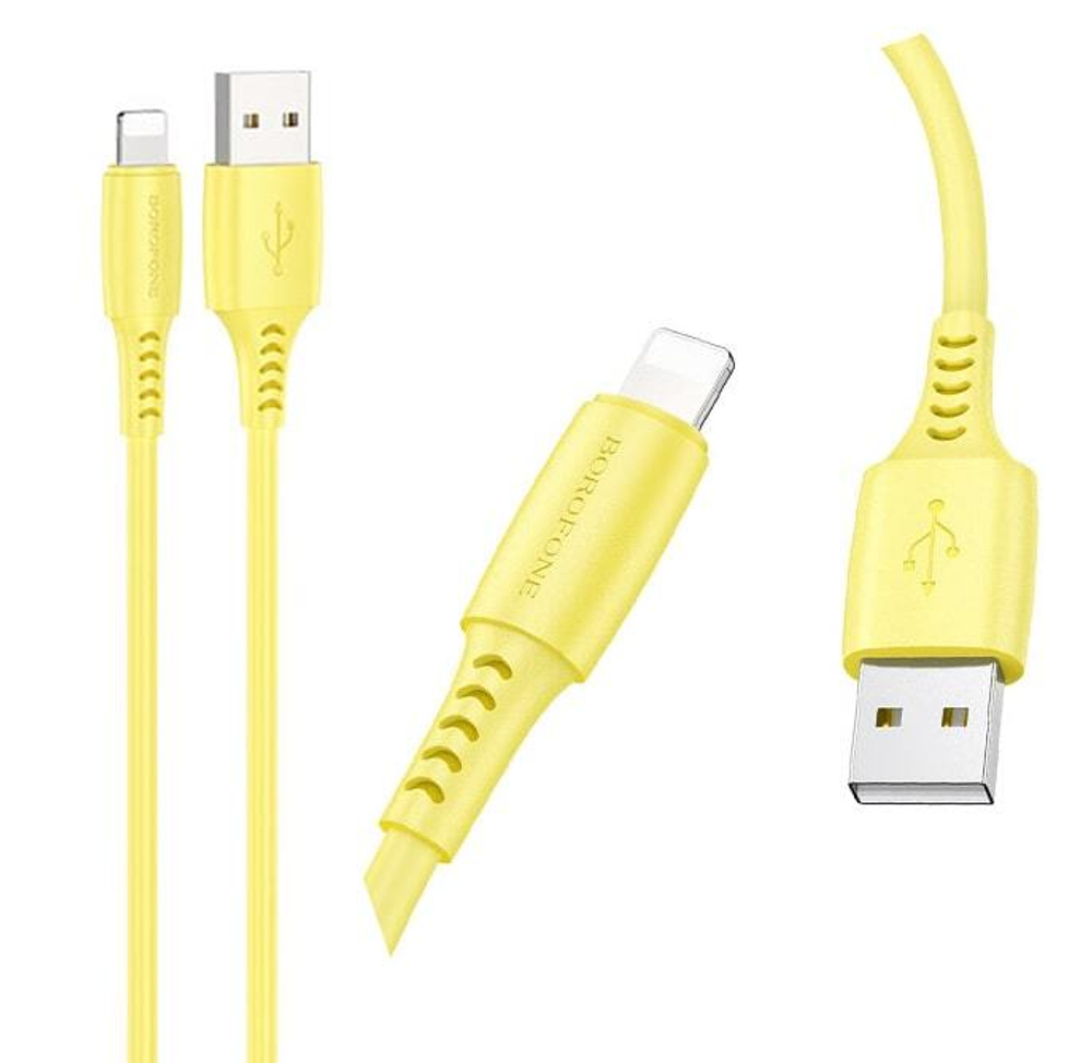 Кабель Lightning -TypeC BOROFONE BX40 (желтый) 1м, ароматизированный, без упаковки