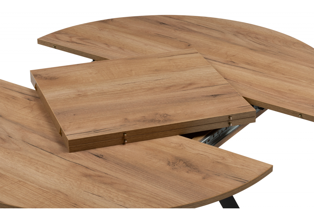 Стол деревянный Woodville Курт 90, 130 дуб крафт золотой, черный матовый, ножки черные