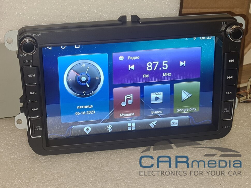 Магнитола Volkswagen T5, T6, Tiguan, Passat, Polo, Jetta, Amarok, Golf и др., Skoda Fabia, Rapid - Carmedia MKD-8019-S10 на Android 12, 4ГБ-64ГБ, CarPlay, SIM-слот
