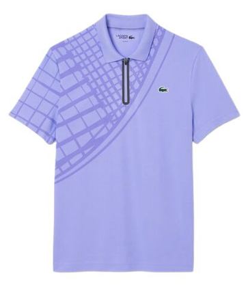 Теннисное поло Lacoste Ultra Dry Printed Slim Fit Tennis - purple