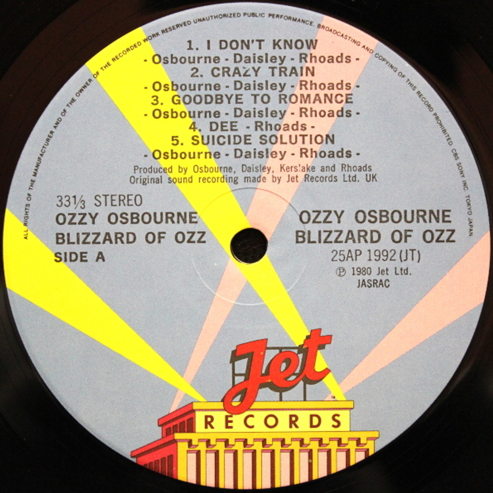 Ozzy Osbourne / Blizzard Of Ozz (LP)
