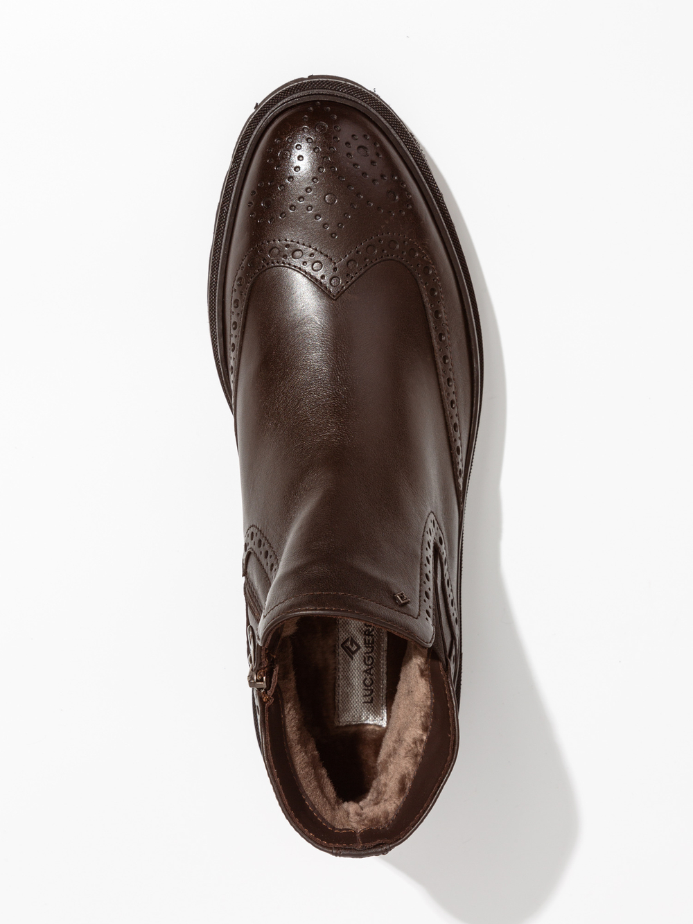 Кожаные ботинки Luca Guerrini 11530 коричневые на меху