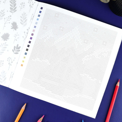 Раскраска. Серия "Картины по номерам 3-в-1" арт. 72307 ПЕЙЗАЖИ /215x215 мм, 16 л., блок - офсет 120 г/м², полноцветная печать/печать в одну краску, обл - мелованный картон 200 г/м², мягкий переплёт (2 скобы),