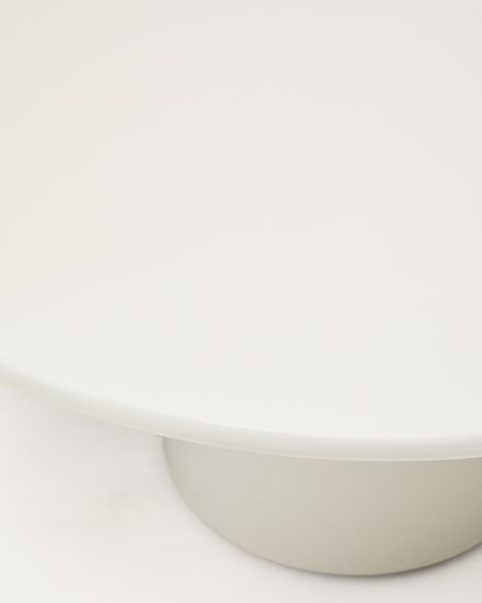 Журнальный столик Albanella из цемента с глянцевой белой отделкой Ø85 см