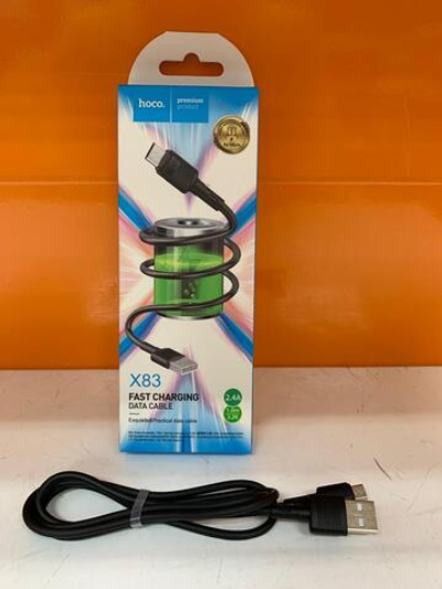 Кабель microUSB Hoco X83 (2.4A, 1m) черный