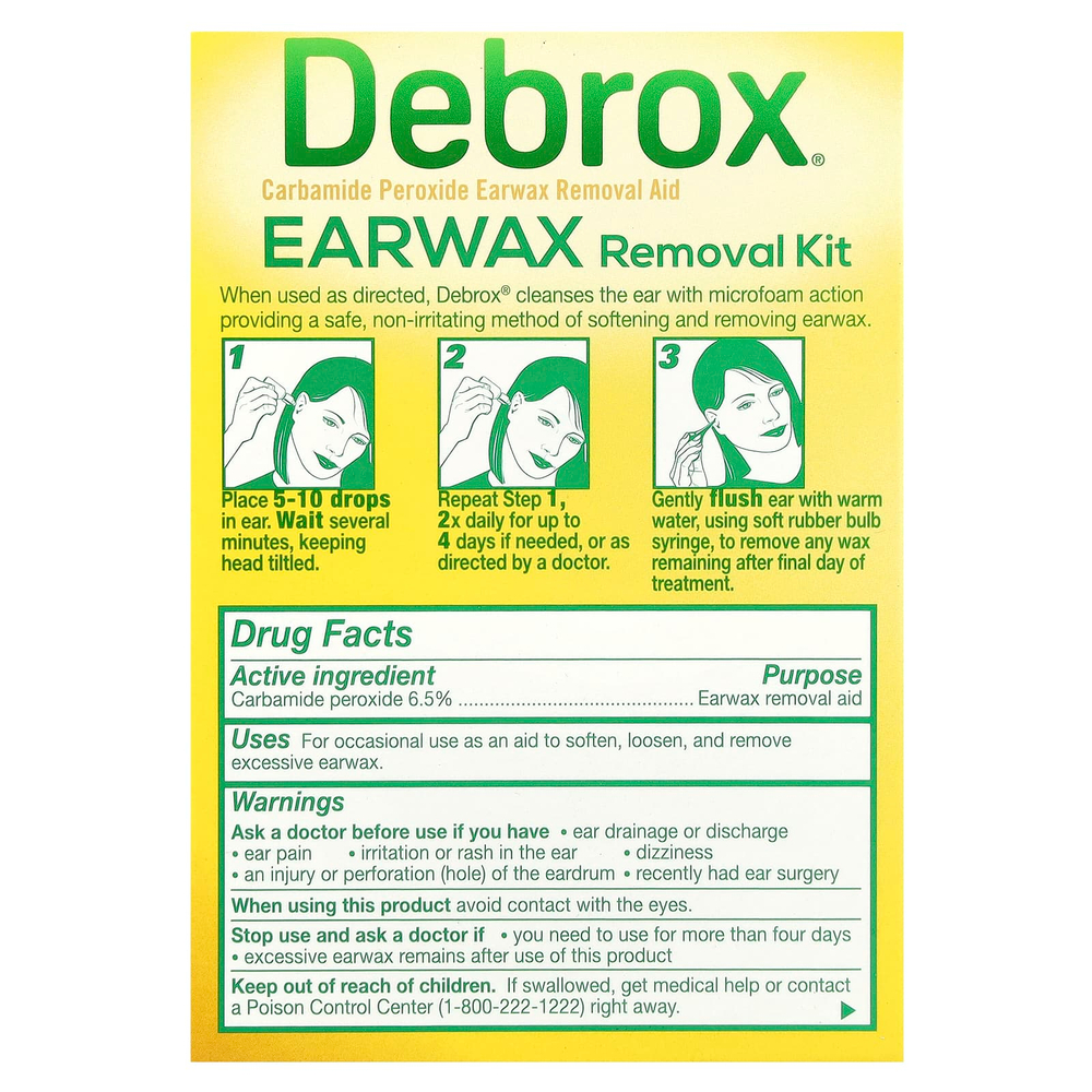 Debrox, Набор для удаления ушной серы, 15 мл (0,5 жидк. унц.)
