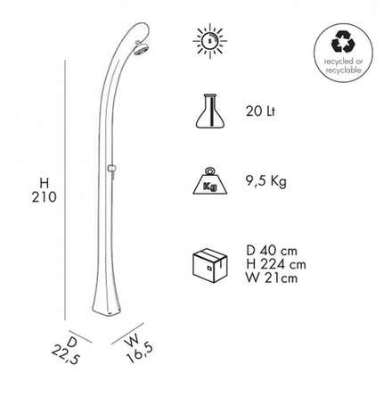 Душ солнечный Arkema Happy One F 100, зеленый