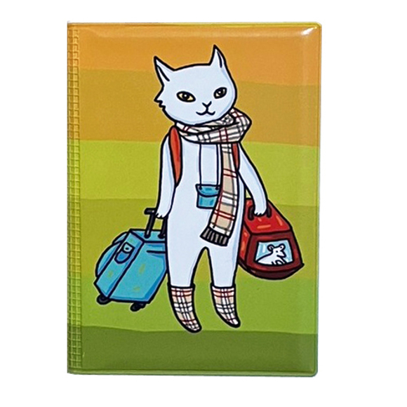 Обложка для транспортной карты "Кот-хипстер" увеличенная